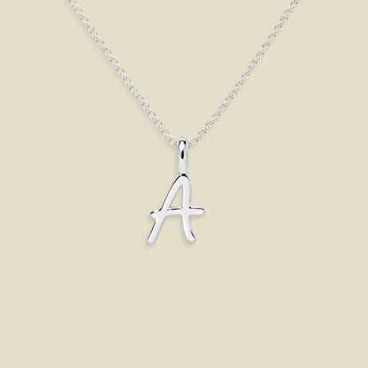 Script Initial Charm Necklace