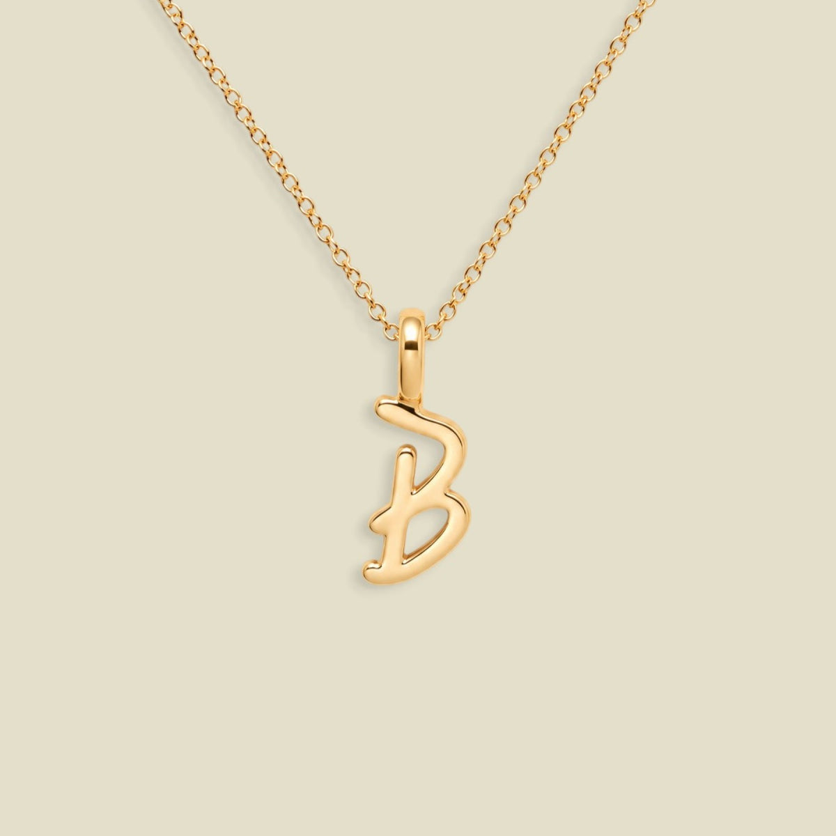 Script Initial Charm Necklace