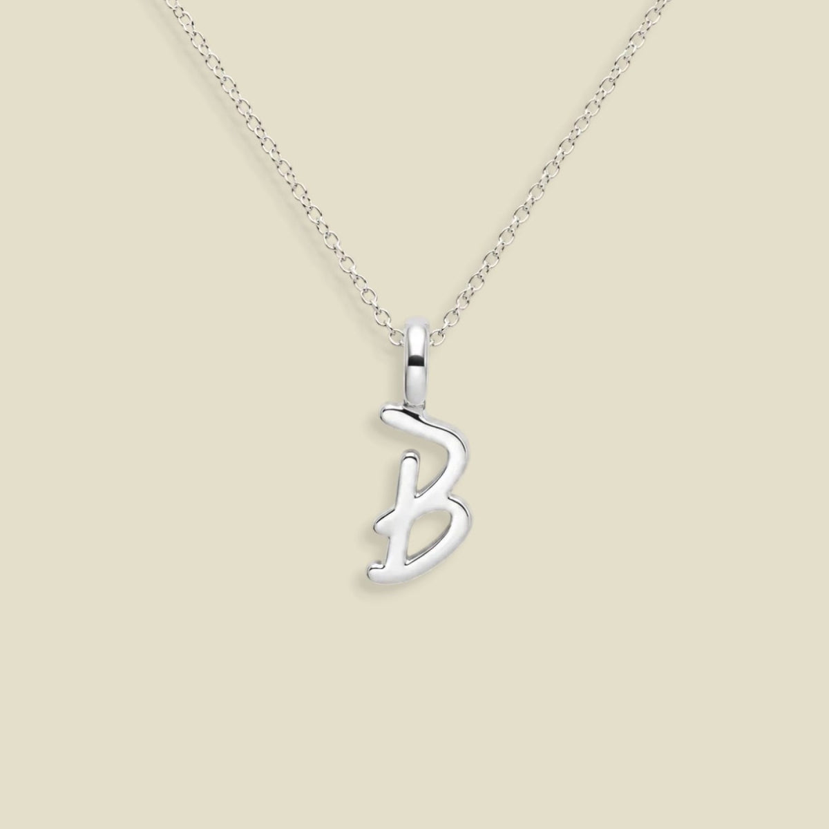 Script Initial Charm Necklace