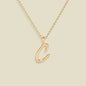 Script Initial Charm Necklace
