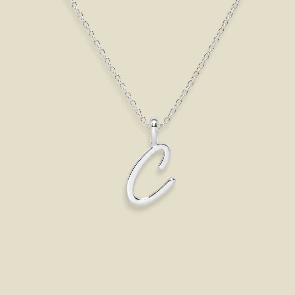 Script Initial Charm Necklace