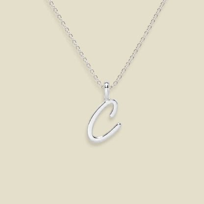 Script Initial Charm Necklace