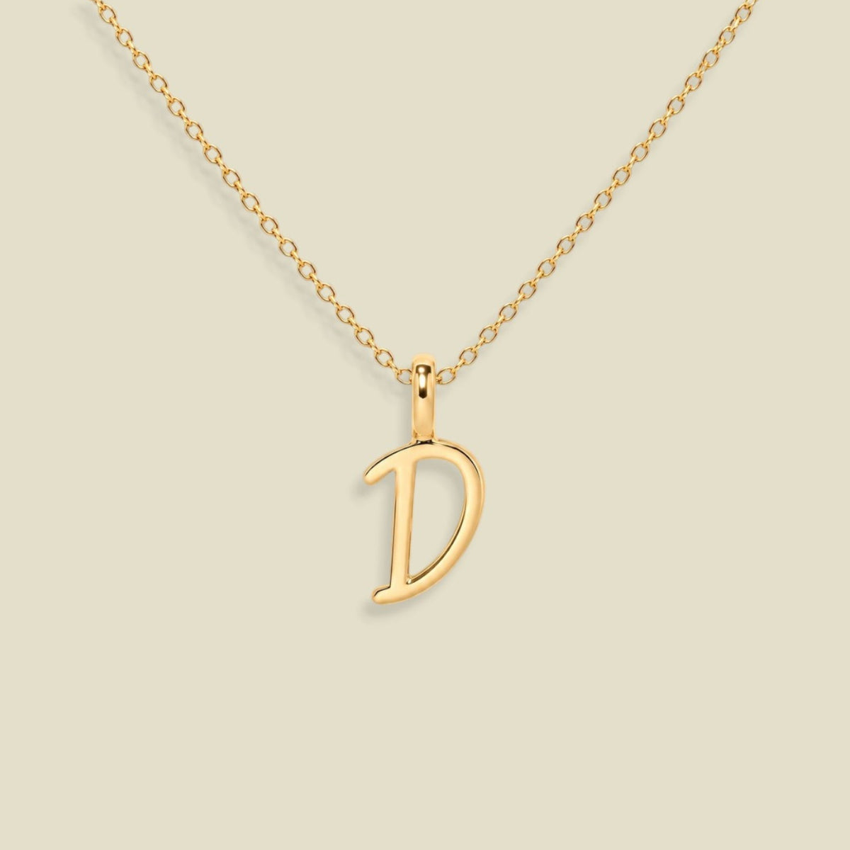 Script Initial Charm Necklace