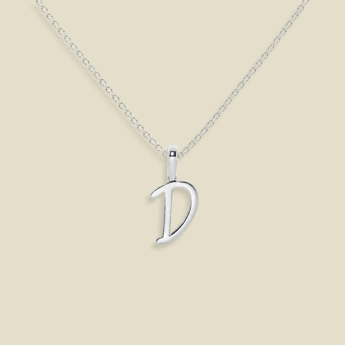Script Initial Charm Necklace