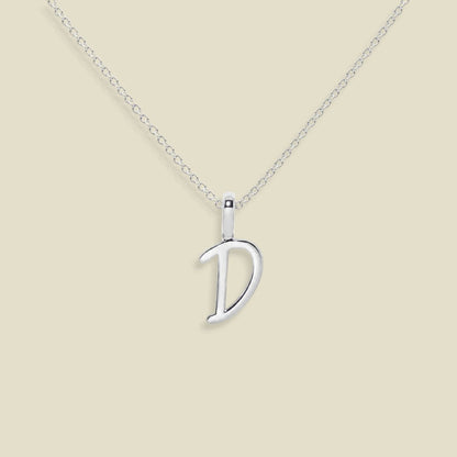 Script Initial Charm Necklace