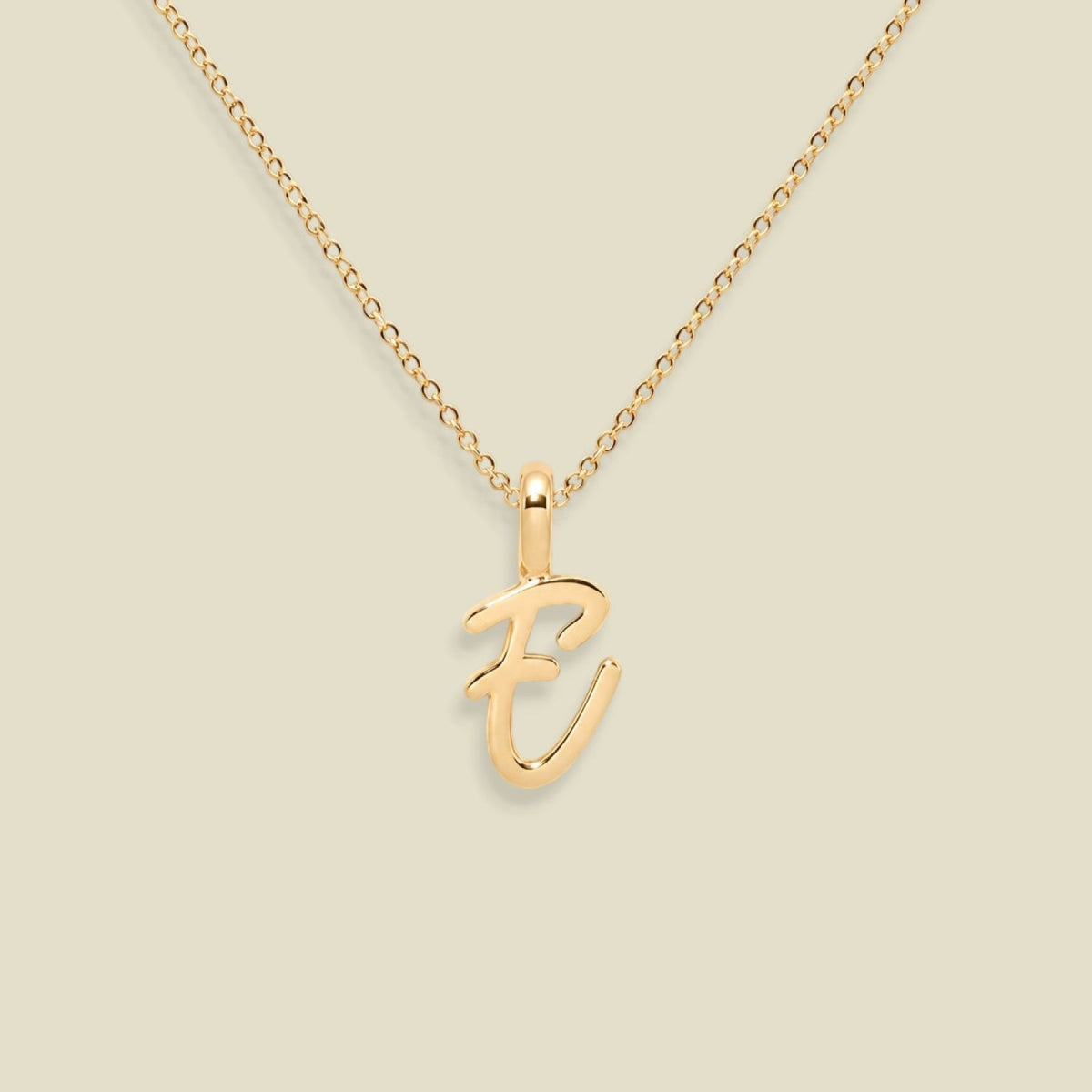 Script Initial Charm Necklace