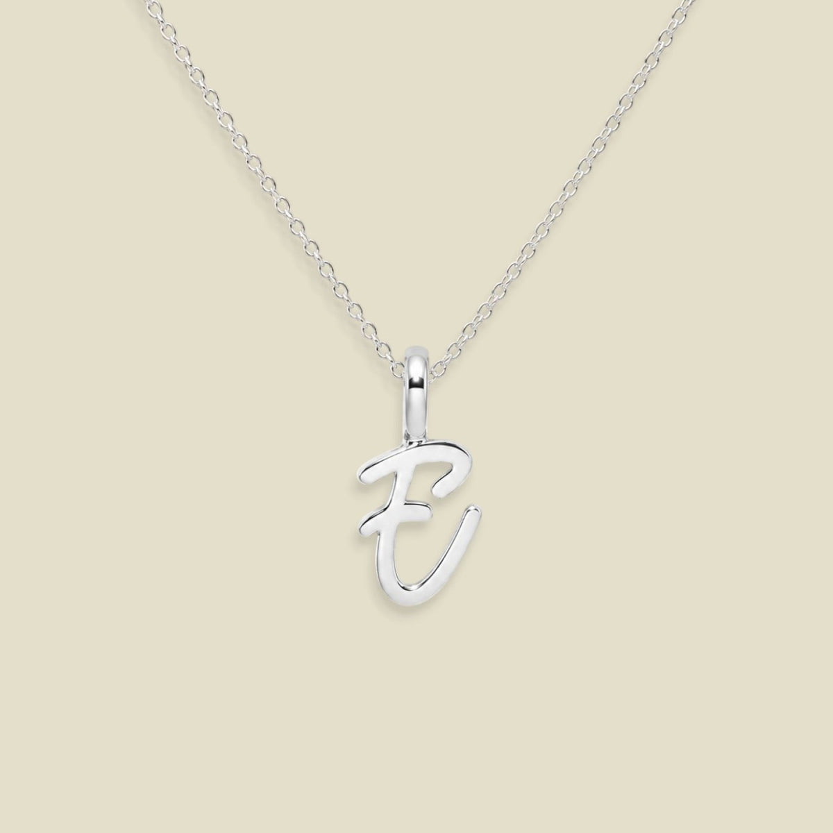 Script Initial Charm Necklace