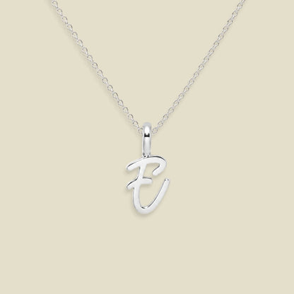 Script Initial Charm Necklace