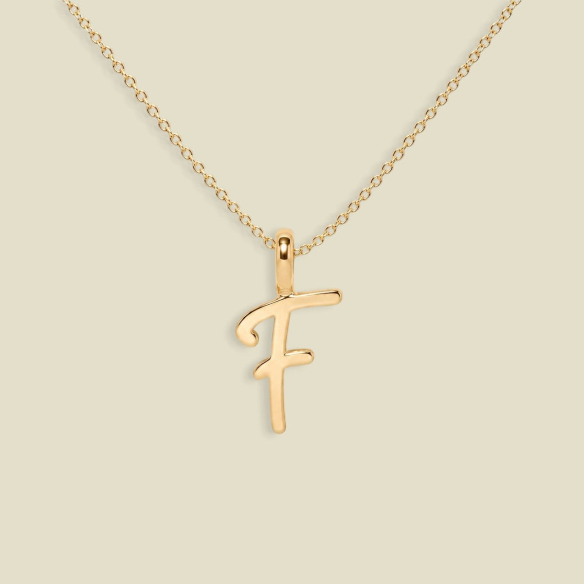 Script Initial Charm Necklace