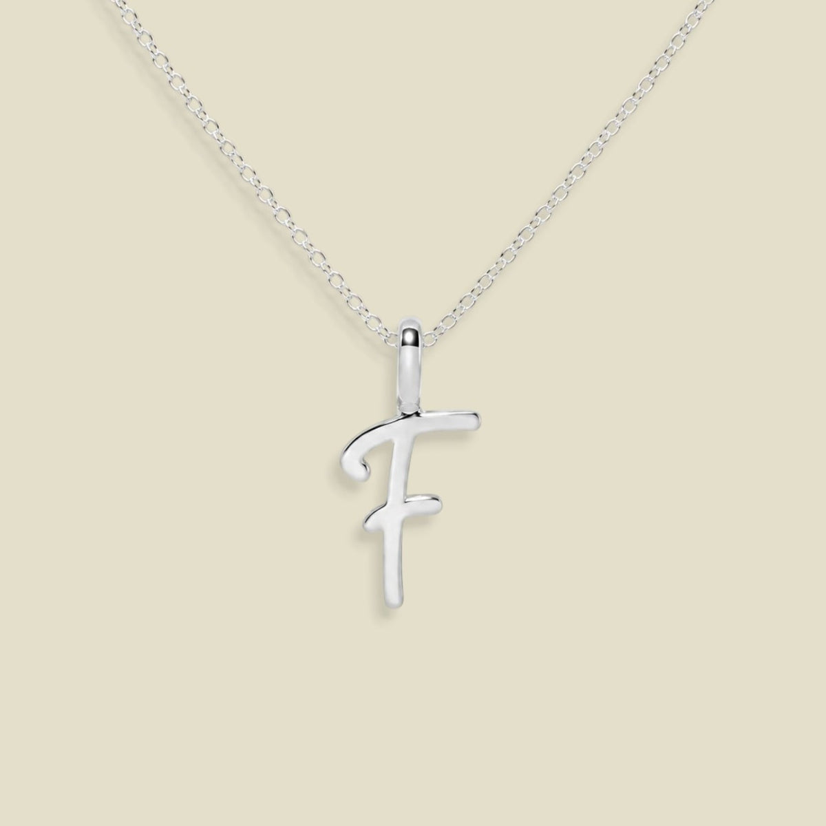 Script Initial Charm Necklace