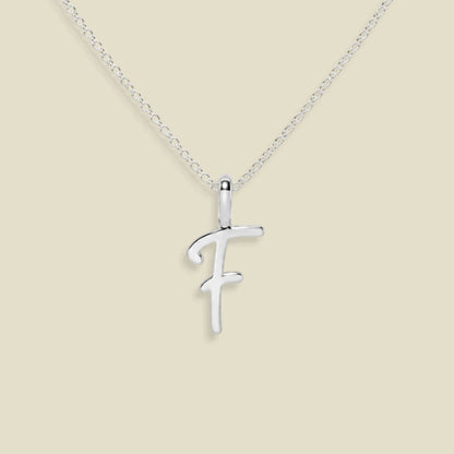 Script Initial Charm Necklace