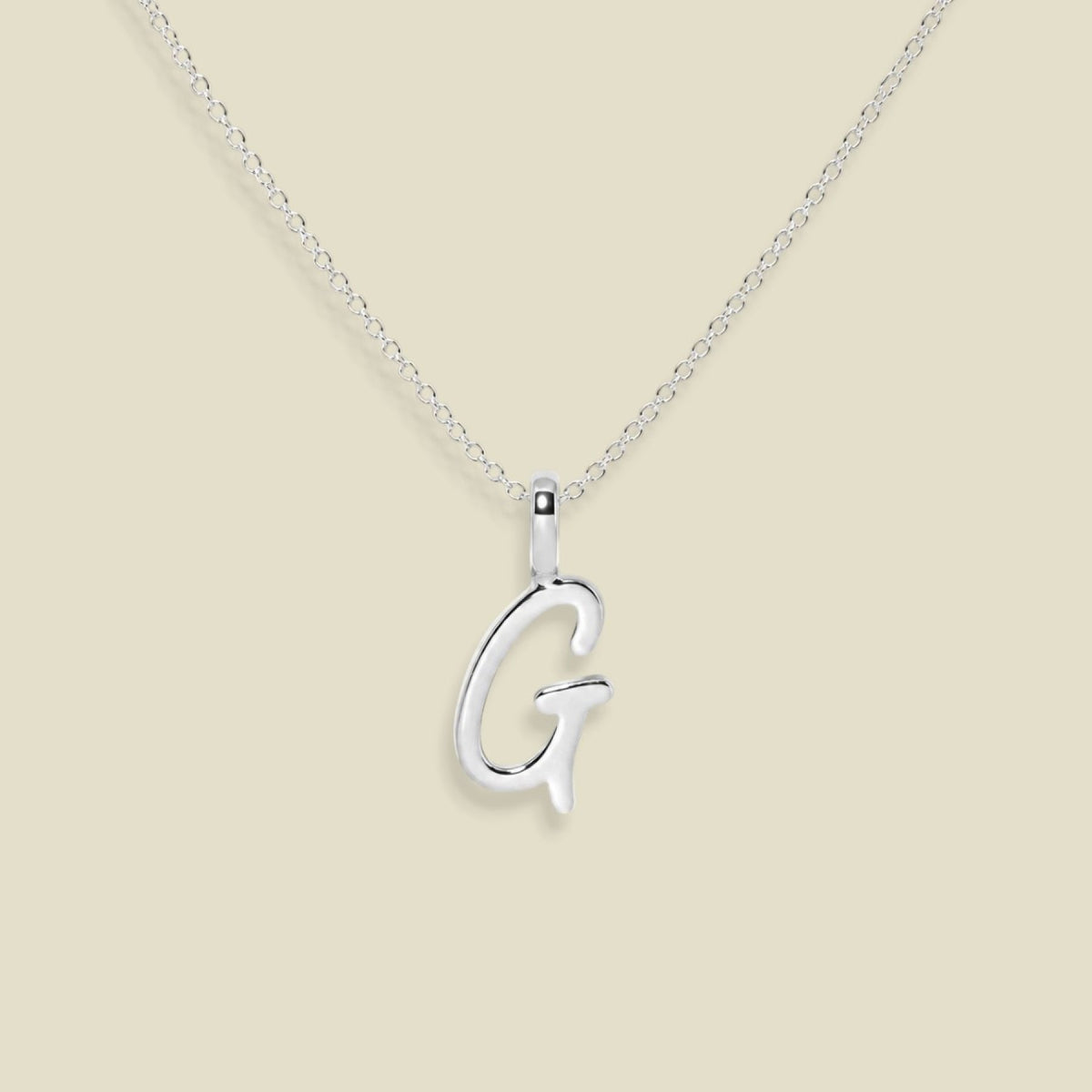 Script Initial Charm Necklace