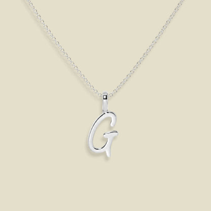 Script Initial Charm Necklace