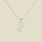 Script Initial Charm Necklace