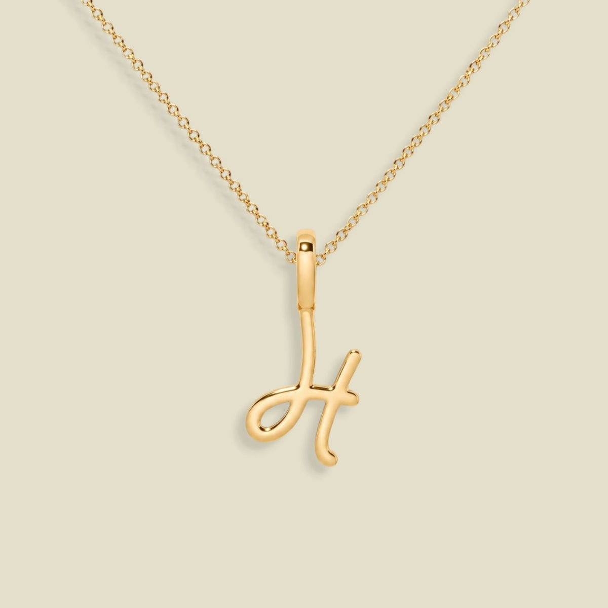 Script Initial Charm Necklace