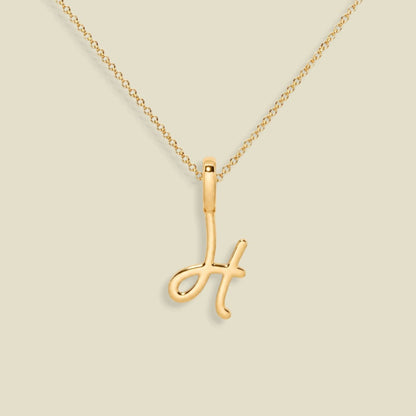 Script Initial Charm Necklace
