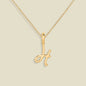 Script Initial Charm Necklace