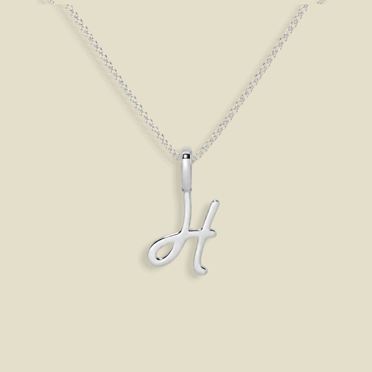 Script Initial Charm Necklace