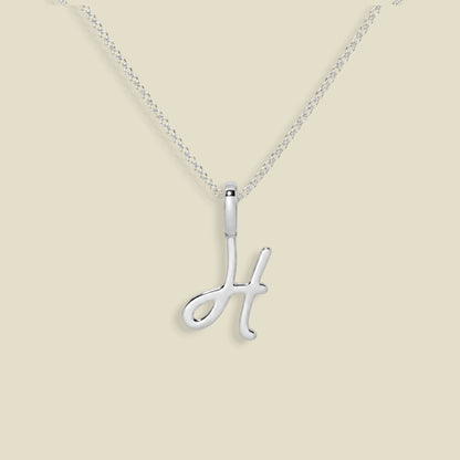 Script Initial Charm Necklace