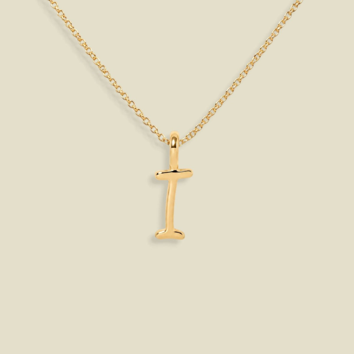 Script Initial Charm Necklace