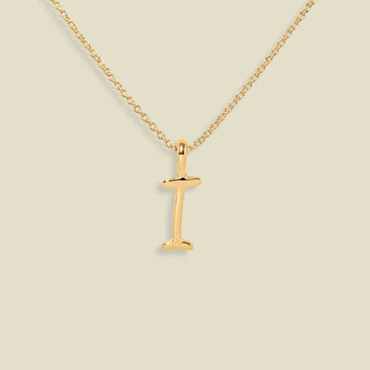 Script Initial Charm Necklace