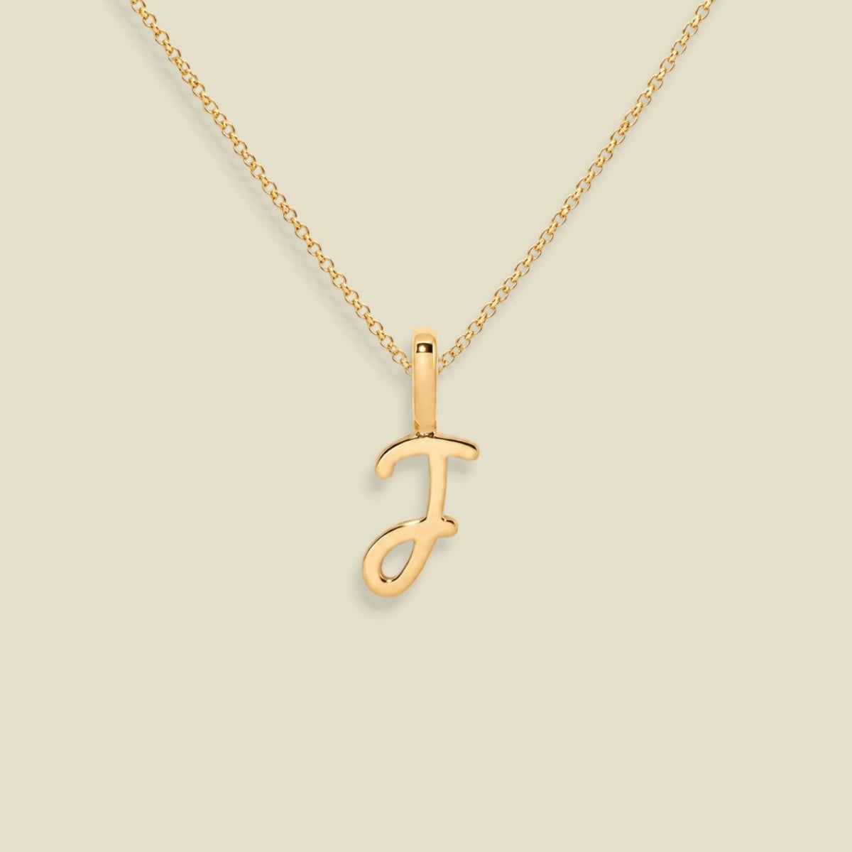 Script Initial Charm Necklace
