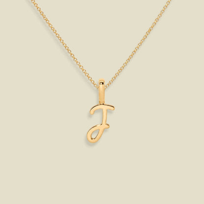 Script Initial Charm Necklace