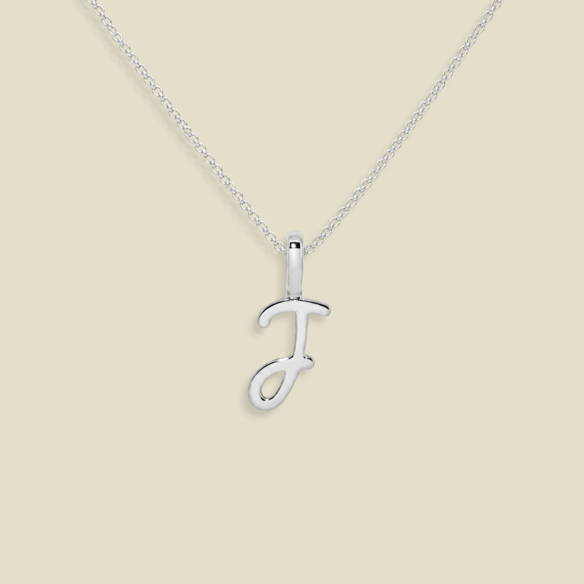 Script Initial Charm Necklace