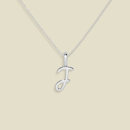 Script Initial Charm Necklace