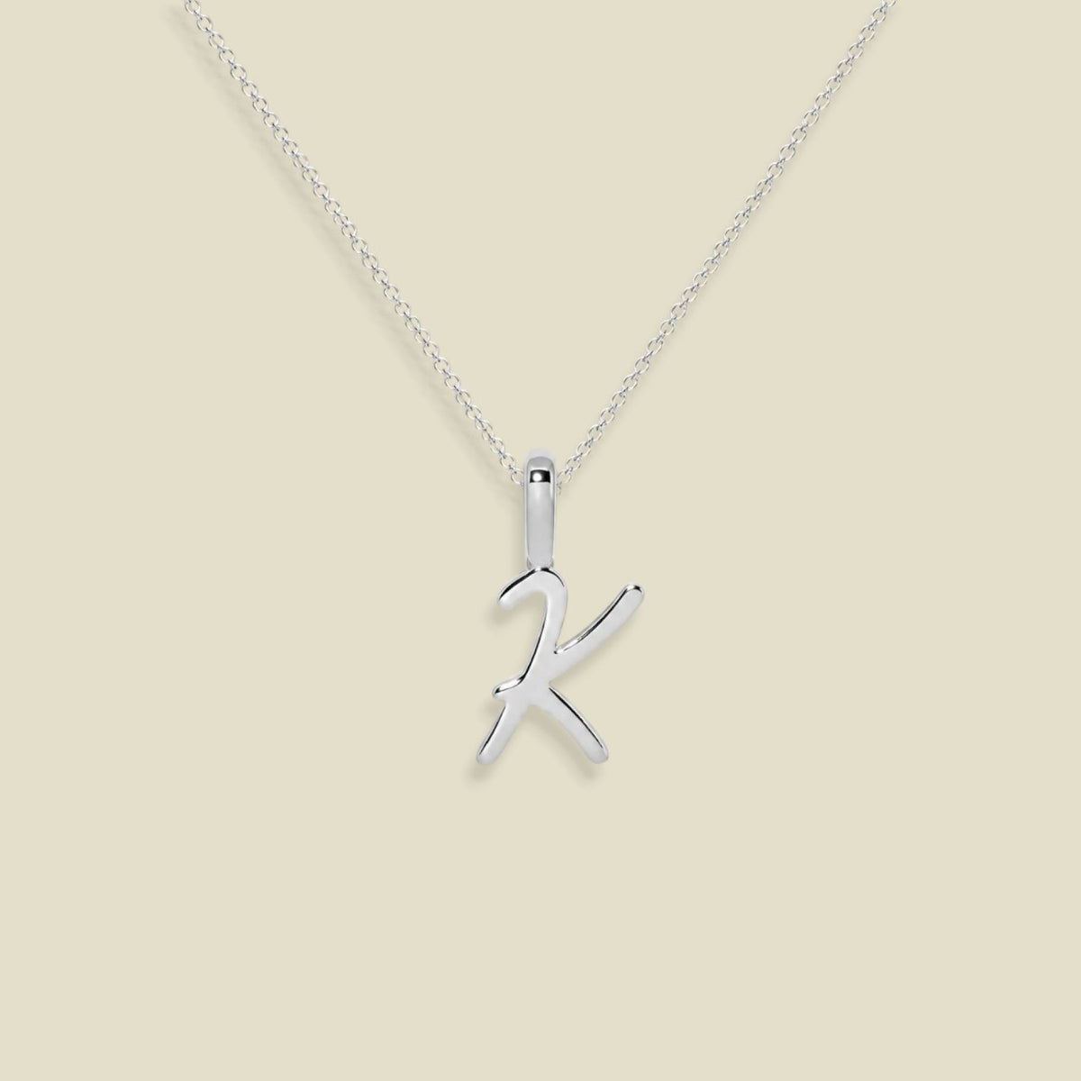 Script Initial Charm Necklace