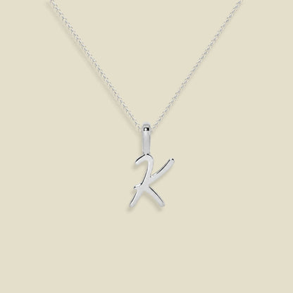 Script Initial Charm Necklace