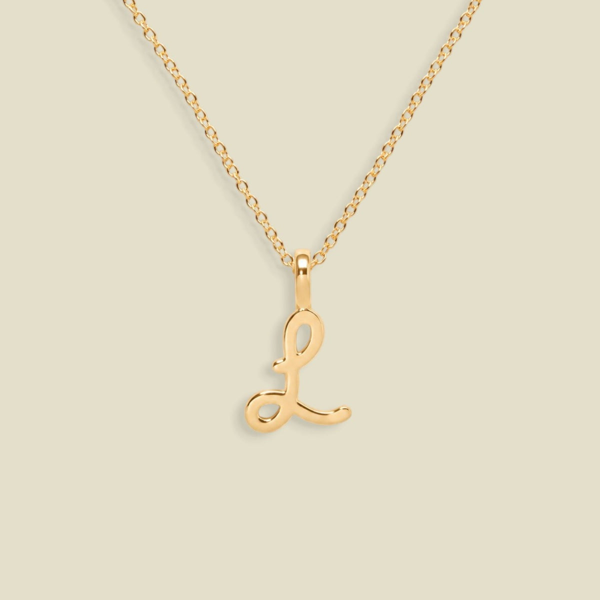 Script Initial Charm Necklace