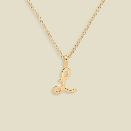 Script Initial Charm Necklace