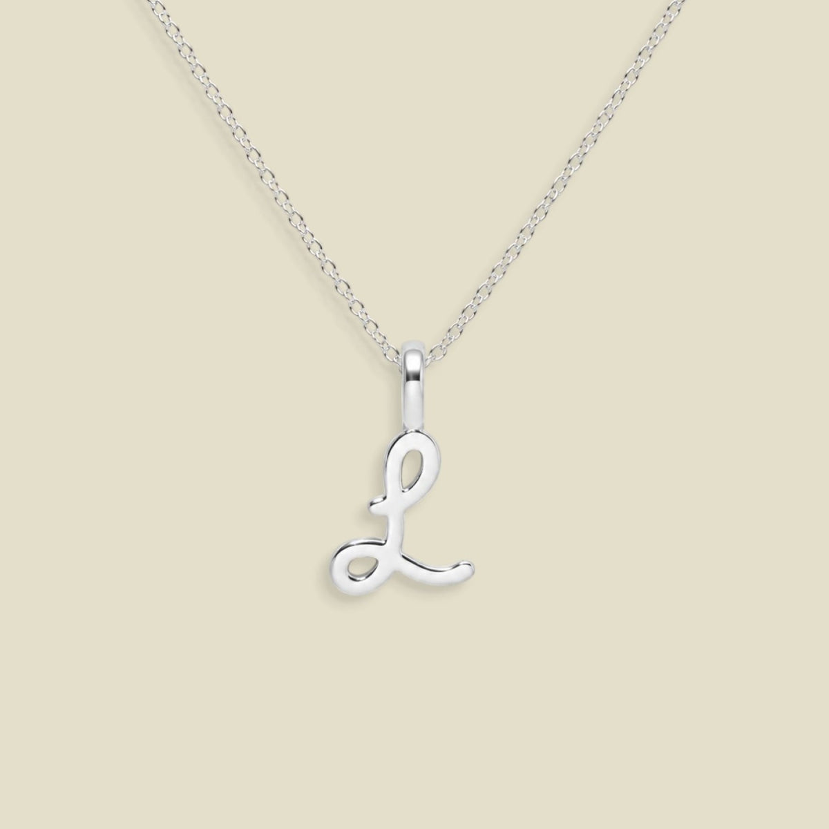Script Initial Charm Necklace