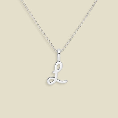 Script Initial Charm Necklace