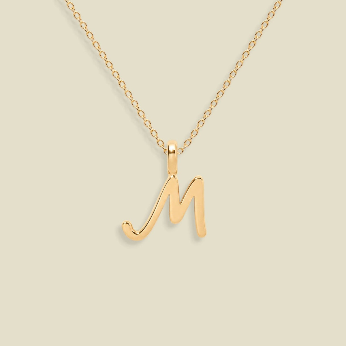 Script Initial Charm Necklace