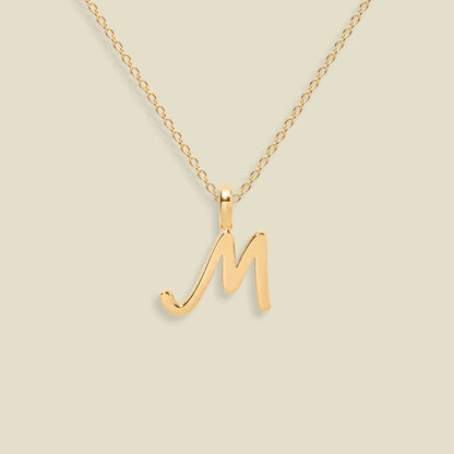 Script Initial Charm Necklace