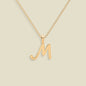 Script Initial Charm Necklace