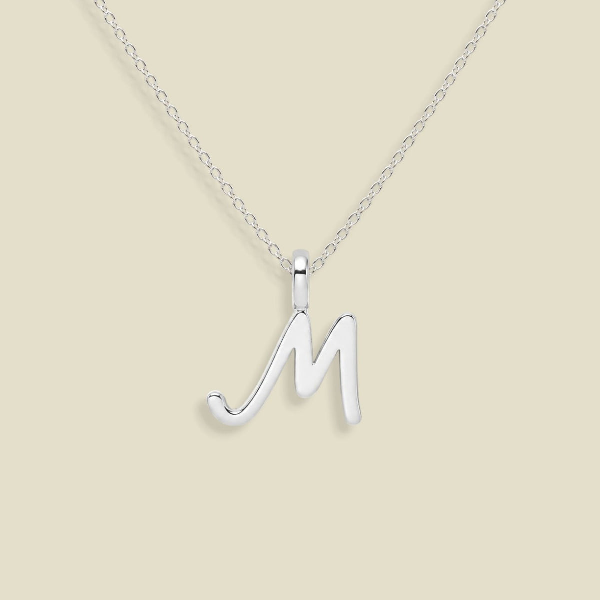 Script Initial Charm Necklace