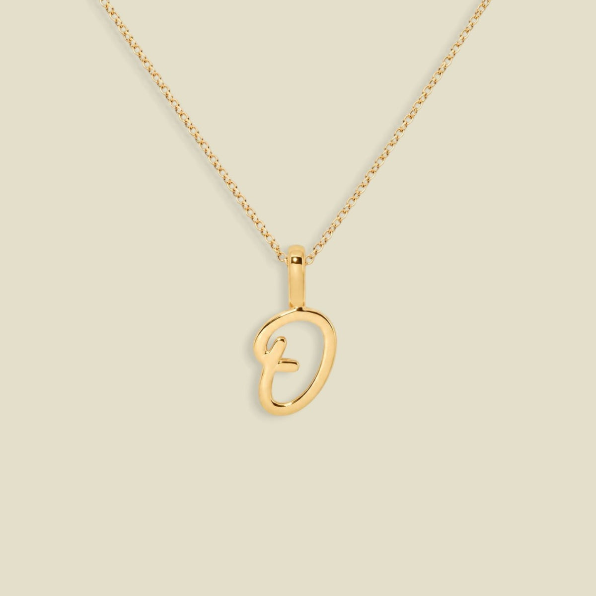 Script Initial Charm Necklace