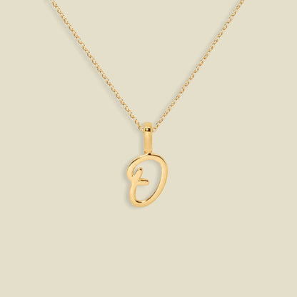 Script Initial Charm Necklace