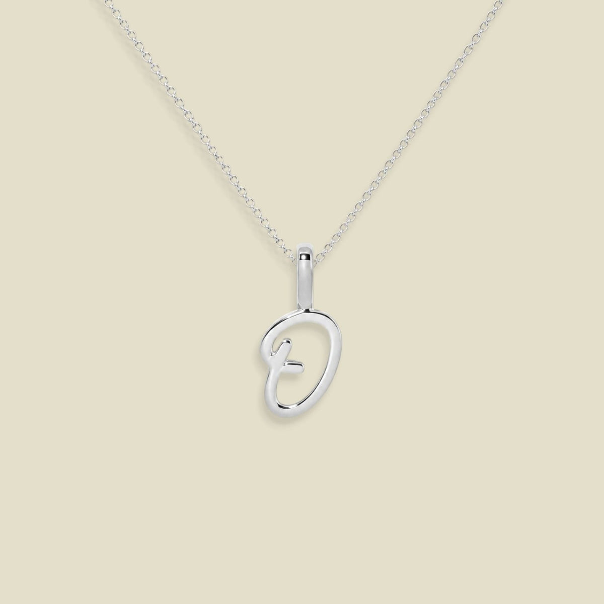 Script Initial Charm Necklace