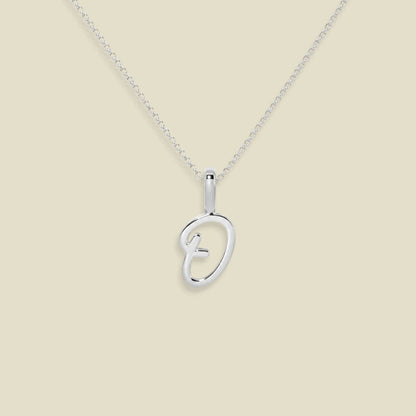 Script Initial Charm Necklace