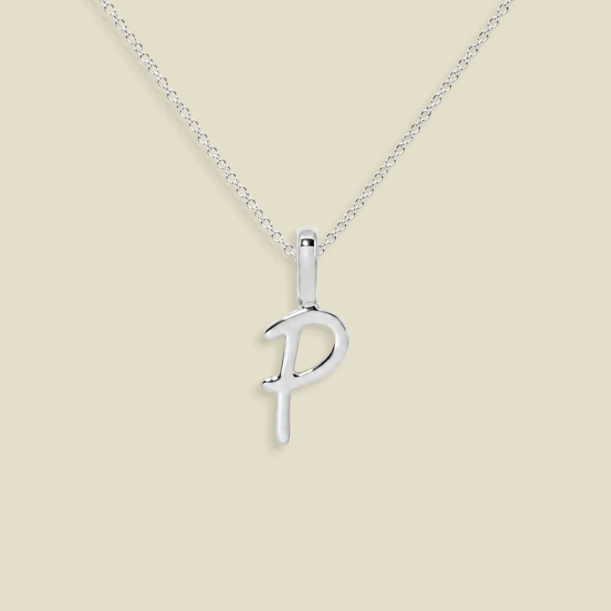 Script Initial Charm Necklace