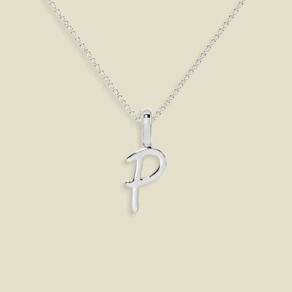 Script Initial Charm Necklace