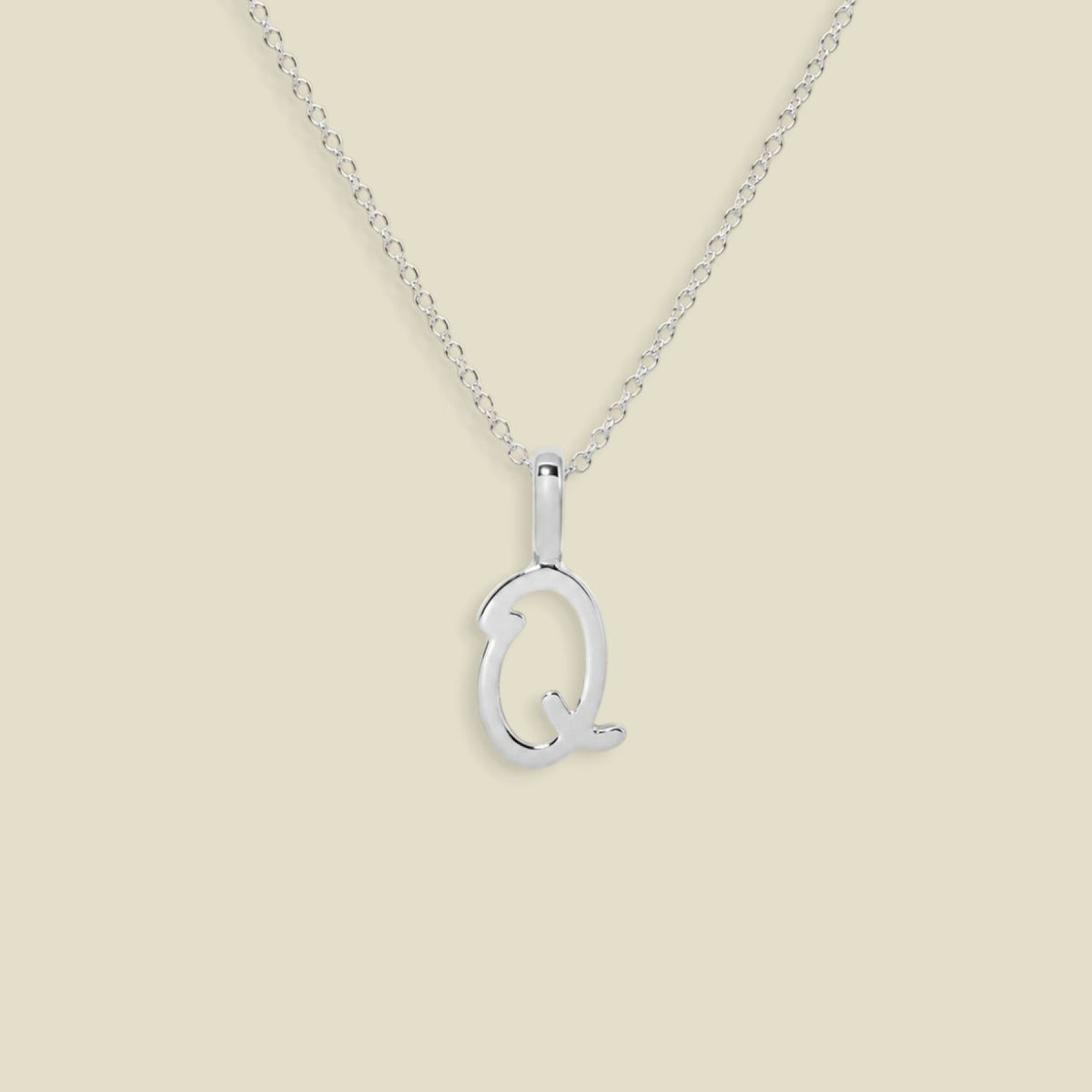 Script Initial Charm Necklace