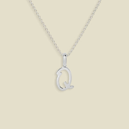 Script Initial Charm Necklace