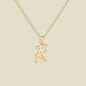 Script Initial Charm Necklace