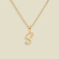 Script Initial Charm Necklace