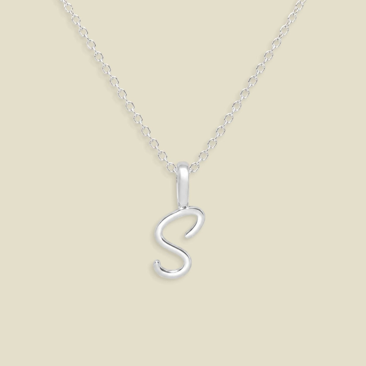 Script Initial Charm Necklace